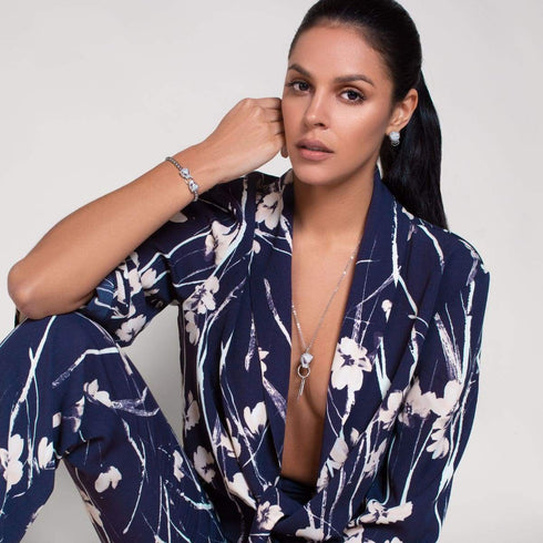 Panthera by Keysi Sayago | 18k White Gold | Cubic Zirconia Crystal Earrings